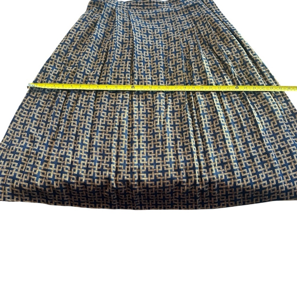 Vintage Pendleton Sophisticates Midi Skirt Sz L Rayon Geometric Lattice Y2K Prep - Picture 7 of 10